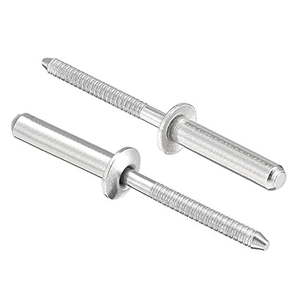 uxcell Blind Rivets, 304 Stainless Steel Pull Rivets Core Decoration Rivets 4.8mm Diameter 25mm Grip Length Close End Silver Tone, 50pcs - size: 4.8mm x 25mm