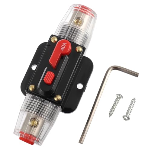 BOJACK 40A Audio Inline Circuit Breaker Reset Fuse Holder 12-24V DC - size: 40A