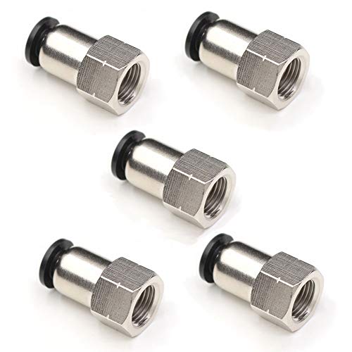 CEKER 1/4 Inch Air Tube Fittings - 1/8 Npt Female Push To Connect Quick Connect Air Hose Fittings 5Packs - size: 1/4" OD X 1/8" FNPT