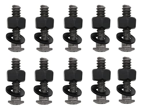 LBY 15 Sets Carriage Bolts Screws Assortment Kit, 1/4-20 x 1'' Round Head Square Neck Bolts (with Hex Nuts and Flat Washers), 45# Steel (Black) - size: 1/4-20 x 1"