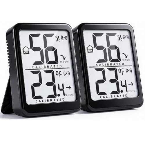 2-Pack Digital Room Thermometer Hygrometer with Battery