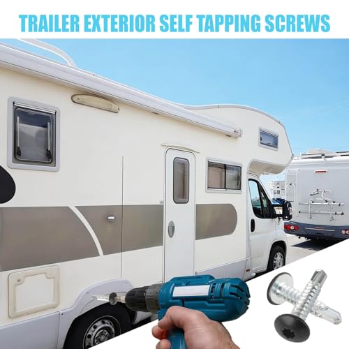 Enclosed Trailer Screws Self Tapping Black 100 Pack #10 x 1 Inch - color: Black, size: #10 x 1 Inch