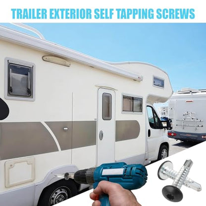 Enclosed Trailer Screws Self Tapping Black 100 Pack #10 x 1 Inch - color: Black, size: #10 x 1 Inch