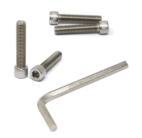 iexcell 4 Pcs 1/2-13 x 2-1/2" Stainless Steel 304 Hex Socket Head Cap Screws Bolts Kit - size: 1/2-13 x 2-1/2" ( Fully Threaded )