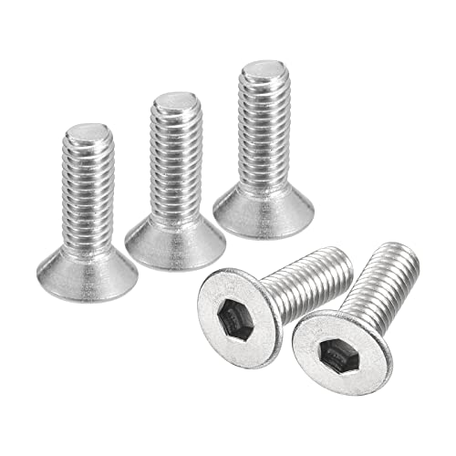 uxcell #10-32x5/8 Flat Countersunk Head Socket Cap Screws, 50Pcs 304 Stainless Steel Hex Socket Flat Head Screws, Full Thread, Countersunk Bolts - size: #10-32x5/8"