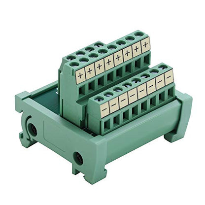 2 in 8 Out 25A DIN Rail Terminal Blocks Distribution Breakout - style: 2 IN 8 OUT