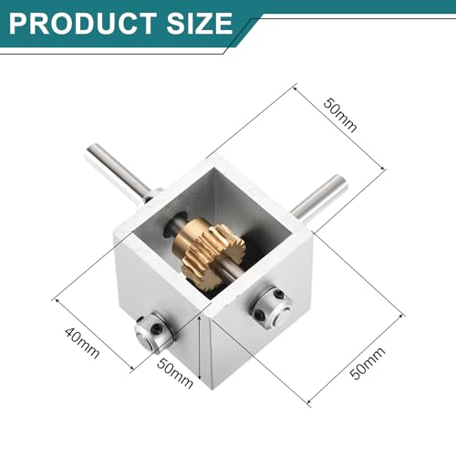 uxcell Gear Box 90 Degree Right Angle Worm Gearbox 1:20 Reduction Gearbox 1 Module 20 Teeth Worm Gear Aluminum Frame Simple Mechanical DIY Module with 8mm Shaft, 100x100x50mm(LxWxH) - size: 8mm Shaft, style: 1:20 Small