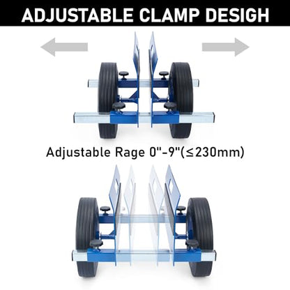 AIWFL Panel Dolly 1100LBS Door Dolly Cart with 10" Solid Wheels - color: Blue