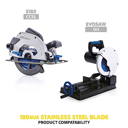 Evolution Power Tools 185BLADESS Stainless Steel Cutting Saw Blade, 7-1/4-Inch x 48-Tooth , Yellow - size: 7-1/4 Inch, style: Stainless Steel