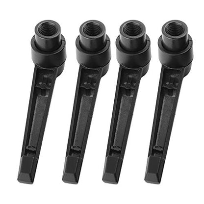 4PCS Universal Clamping Lever Handle, Adjustable Fixing Handle Female Thread, Stainless Steel, Black, M4, M5, M6, M8, M10, M12 - size: M4