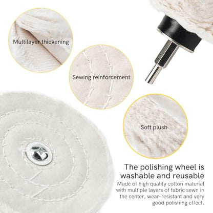 Unicaravan Aluminum Wheel Polishing Kit for Drill Buffing Wheel for Car Motorcycle Wheel Rim Manifold Polishing for Stainless Steel Chrome Wood Plastic Ceramic Glass Woods Machine Jewelry etc 6PCS - style: 6PCS
