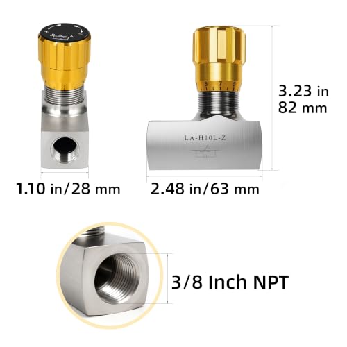 Hydraulic Flow Control Needle Valve 3/8 Inch Npt Ports, 10.57 GPM, 5076 PSI - size: 3/8 Inch
