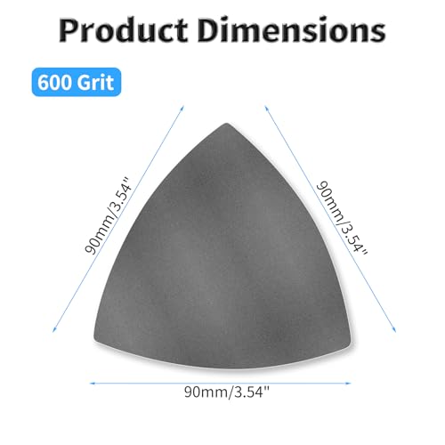 12 Pcs Detail Sander Sandpaper, 600 Grit Triangular Sandpapers - size: 600 Grit