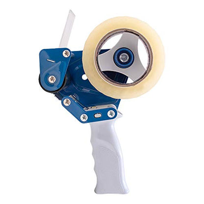 3" Tape Holder Dispenser Gun Heavy Duty w/Metal Cutter Adjustable Tension & Metal Anti-Reversing Plate for Ship Storage Warehouse Retail