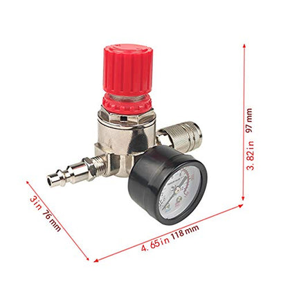Air compressor pressure regulator 1/4" mini pressure gauge