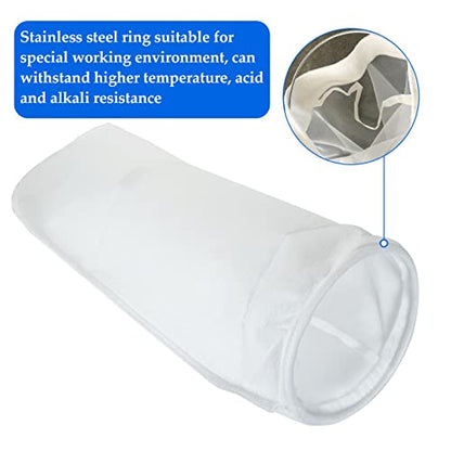 6 Pack Filter Socks 7 Inch Ring by 32 Inch Long 50 Micron Filter Bag, Felt Filter Socks for Aquarium, Industry, Chemical, Water Liquid Filter Bags