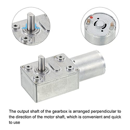 MECCANIXITY DC 6V 30RPM Turbo Worm Geared Motor 6mm D Shaft High Torque Gear Box Reduction Electric Motor - size: 30RPM, style: DC 6V