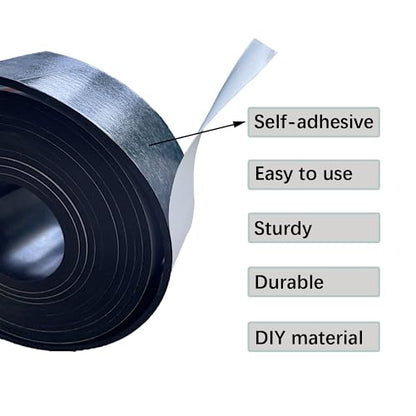 Solid Rubber Strips with Adhesive 1/8 (.125)" Thick X 2" Wide X 10'Long - size: 2"X10'X1/8, style: With Adhesive