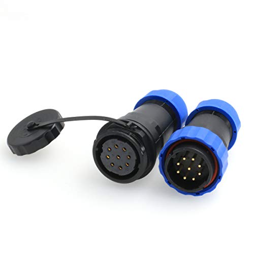 HE29 9Pin 28mm in-line Waterproof Circular Aviation Connector Electrical Threaded Cable Connector (9 pin) - size: 9 pin