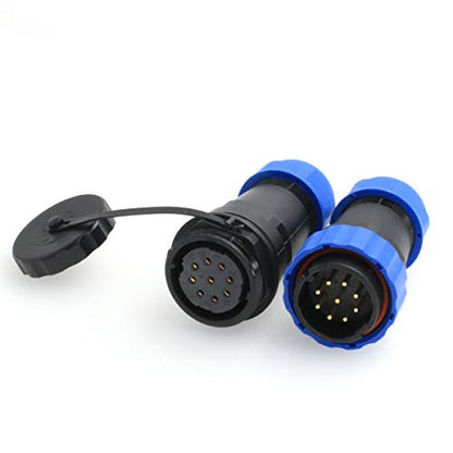 HE29 9Pin 28mm in-line Waterproof Circular Aviation Connector Electrical Threaded Cable Connector (9 pin) - size: 9 pin