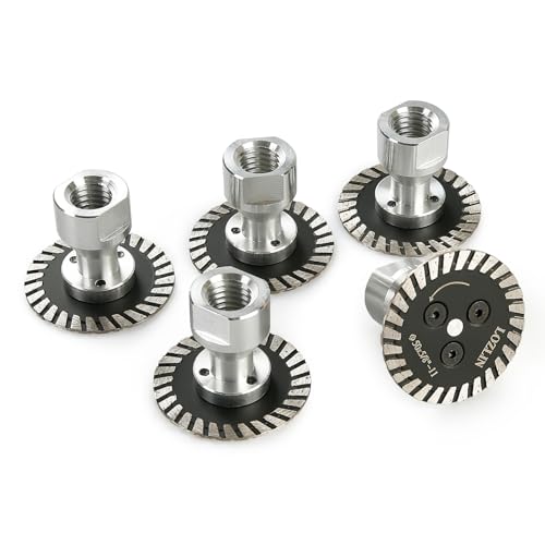 LOZLIN 50mm Diamond Saw Blade 5/8-11 Thread, Turbo Rim Cutting Disc for Granite Marble Concrete Stone, Compact Engraving Wheel for Angle Grinder Rotary Tool Power Drill