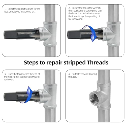1/8-27 NPT Pipe Tap and R drill Set,Hand Threading Plumbing Tap Set - size: 1/8"-27 NPT Tap, R Drill