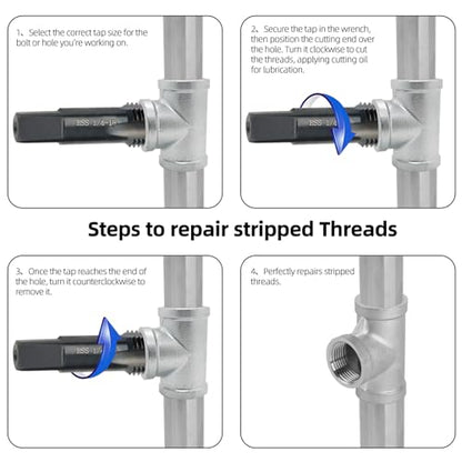3/8-18 NPT Pipe Tap and 37/64" drill Set,Hand Threading Plumbing Tap Set - size: 3/8"-18 NPT Tap, 37/64" Drill