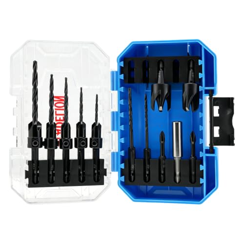 15-Piece Countersink Drill Bit Set for Woodworking