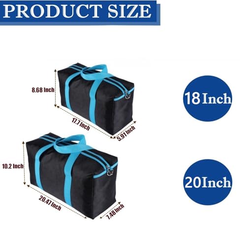 BLIRITEL Wide Mouth Tool Bag, Heavy Duty Tool Bag for Men, High Capacity Tool Tote Bag for Electricians, Multipurpose Power Tool Bag Organizer for Mechanics Carpenters (18 Inch), Black - size: 18 Inch
