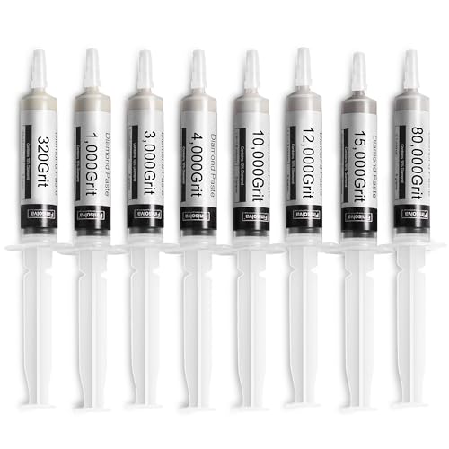 Diamond Paste Polishing Compound Kit for Stropping, 8 Pack, 320-80,000 Grit - style: Light 10% concentration