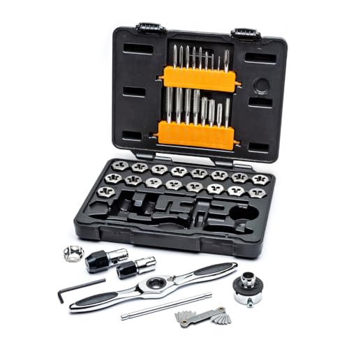 GEARWRENCH 42 Pc. SAE Ratcheting Tap and Die Set - 3885 - size: 42 PC, style: SAE