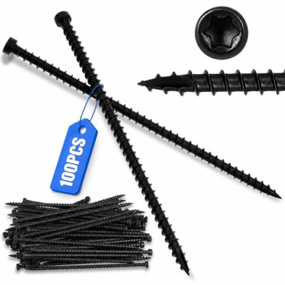 100 Pcs Truss Screws,6 Inch Structural Screws for Truss Rafter to Plate and Stud to Plate Connections,Clear Zinc (Black Topcoat) - color: Black Topcoat