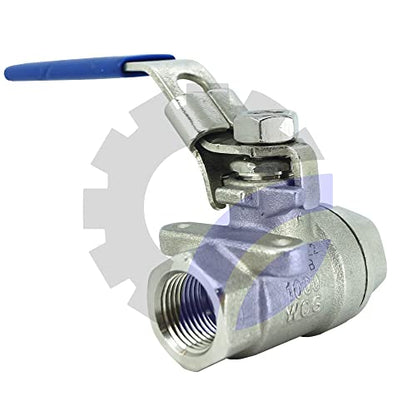 AF Hydro 1'' NPT 2 Piece Reducing Ball Valve, Stainless Steel SS316 Standard for Water, Oil and Gas with Blue Locking Handles - size: 1 Inch