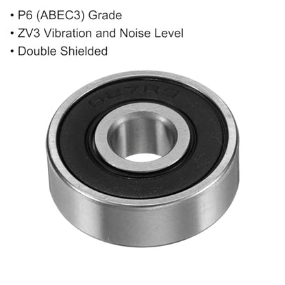 uxcell 10pcs 627-2RS Bearing 7x22x7mm, Chrome Steel, Precision ABEC3 - size: 627-2RS