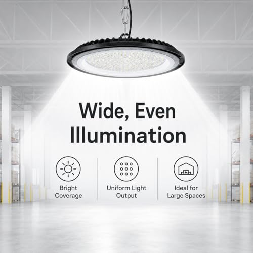 200W UFO LED High Bay Light for Workshop, 2-Pack