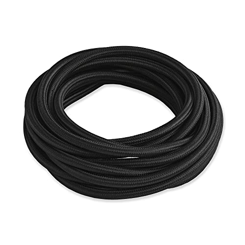 BRIGHTTIA Black Color Cloth Covered Electrical Wire - 16Ft Textile Cable for Pendant Light Fixture and Vintage Lamp Revival - DIY Lamp Parts for Unique and Creative Lighting Projects (B003) - color: Black