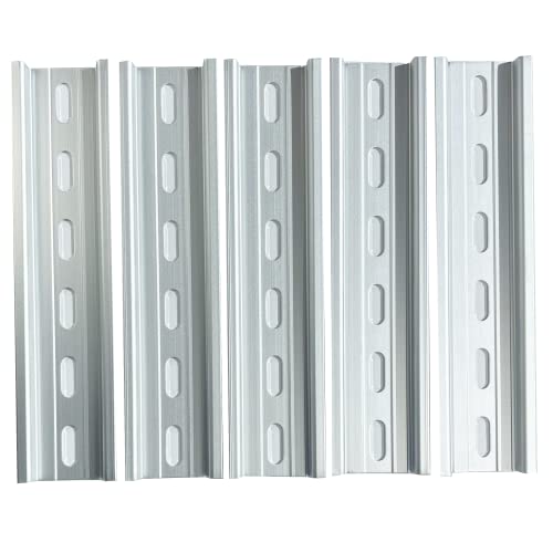 International Connector T&G 5 Pieces DIN Rail Slotted Aluminum RoHS 35mm Wide 7.5mm High (6") - size: 6"