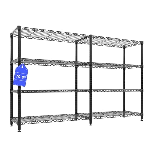 Garvee 70"W Storage Shelves 1060LBS Wire Shelving Unit for Kitchen Pantry - size: 70.8"W x 59.5"H x 15.8"D