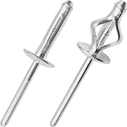 50Pcs Trifold Aluminum Exploding Blind Rivets, Silver, 1/4"x1" - color: Silver, size: 1/4"x1"