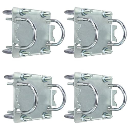 4 Sets Antenna Mast Clamp Cross-Over Bracket Kit with U Bolts for 1"-2" OD Poles, Heavy Duty Mounting Hardware for MINO Yagi TV Antennas, Security Camera, Weather Station - size: 4 PCS