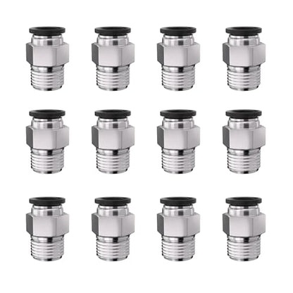 1/4 Push to Connect Fittings npt Thread to 5/16 Air Line Quick - size: 5/16"OD x 1/4"NPT