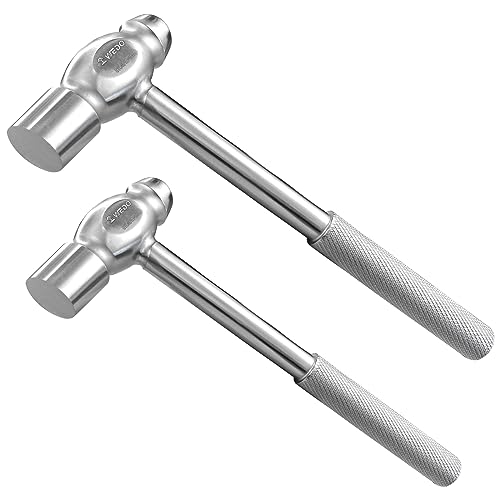 WEDO 2PCS Ball Pein Hammer Set,8oz,12oz,Stainless Steel Ball Pein Hammer Set with Stainless Steel Handle,Rust Proof,Corrosion Resistant Drilling Hammer,Environmental friendly - size: 2PCS SET (8oz,12oz）