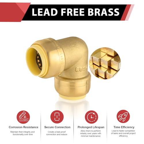 2Pcs EFIELD 3/4-inch 90-Degree Push-Fit Elbow(PF-UNI010-2) - size: 3/4 Inch(P2), style: 90-Degree Elbow