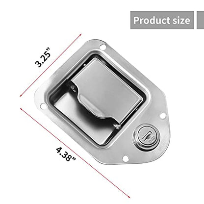 VIKKSAER Trailer Paddle Door Latch Handle Tool Box Lock Steel + Key 3/8'' x 3-1/4'' for Trailer Door RV Camper Truck Bed Toolboxes