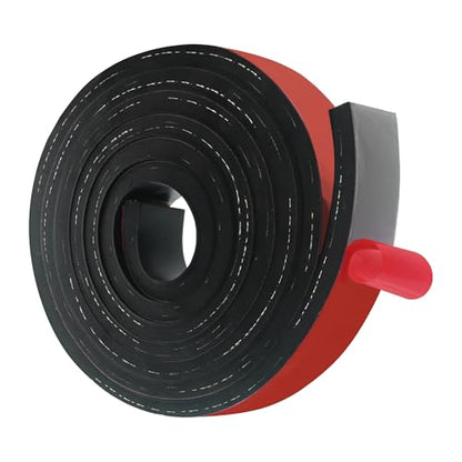 Adhesive Solid Neoprene Reinforced Rubber Strips with Cloth Insert, 1/2 Inch Thick x 1 Inch Wide x 10 Feet Long, Tensile-Resistant - size: 1" X 10', style: .500" thick(Adhesive）
