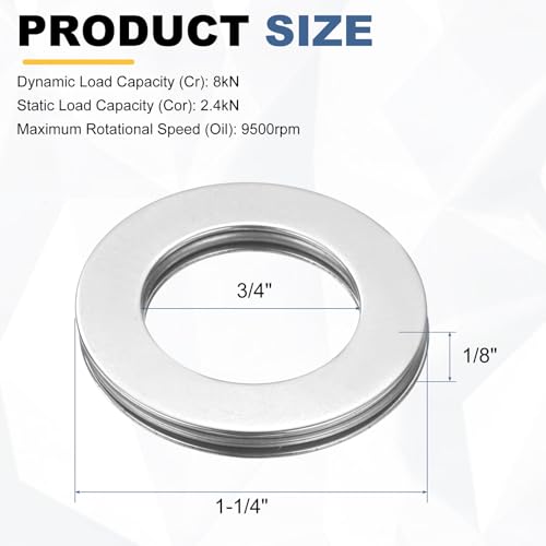 uxcell 4 Sets NTA1220 Thrust Needle Roller Bearings with Washers, ID 3/4" - size: NTA1220+2TWA, 3/4"x1-1/4"x4"