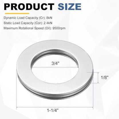 uxcell 4 Sets NTA1220 Thrust Needle Roller Bearings with Washers, ID 3/4" - size: NTA1220+2TWA, 3/4"x1-1/4"x4"