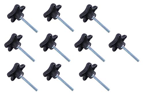 Taytools 774021 Lot 10 each 3/8 16 Male Threads Star Knobs 2 inch Diameter with 2 inch Long Threaded Post