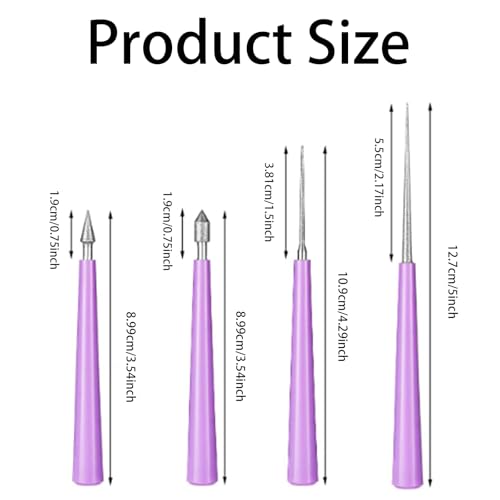 4 PCS Bead Reamer Tool for Jewelry Making - Diamond Tipped Set, Craft Beading Hole Enlarger, Burr Remover, Bead Expander for Glass, Plastic, Metal, Wood, DIY Jewelry Crafting