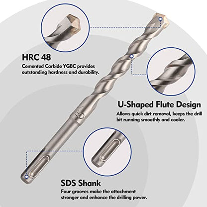 WORKPRO 17-Piece SDS-Plus Rotary Hammer Drill Bit & Chisel Set - size: 17-Piece